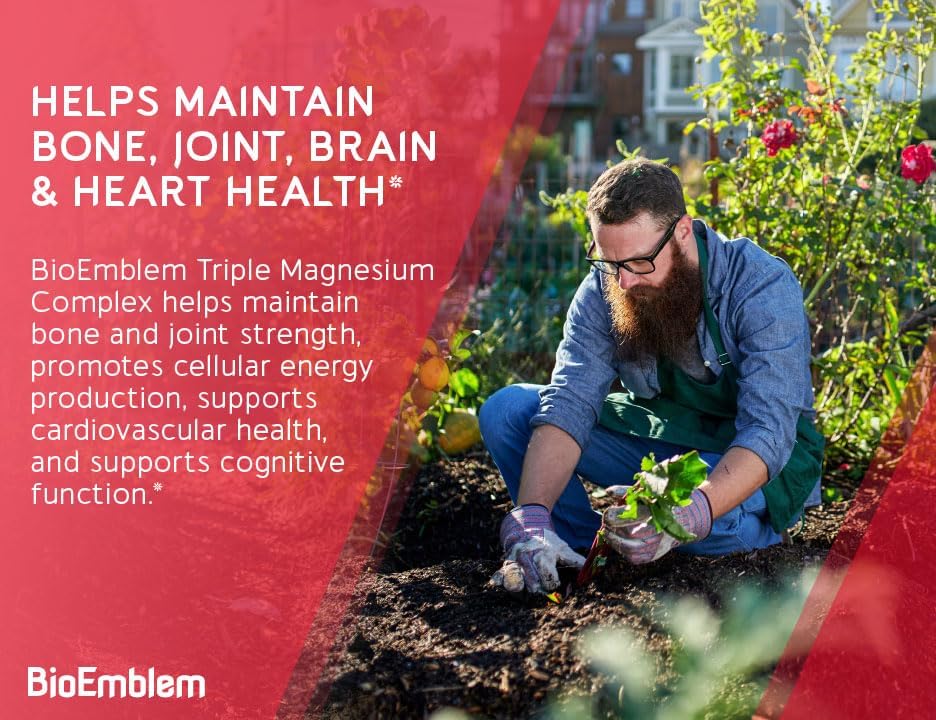 Buy BioEmblem Triple Magnesium Complex: 300mg of Magnesium Glycinate, Malate, & Citrate for muscles, nerves, and energy. High absorption, vegan, non-GMO, 90 capsules. - prduct image - health - muzsha ltd- trend hub