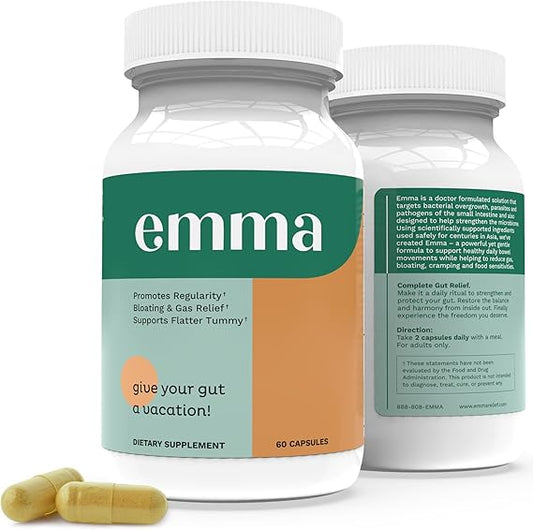 Emma Doctors Endorsed Gut Health Supplement - 60 Capsules - Relief from Gas and Bloating, Repairs Leaky Gut with Magnesium, Berberine, Vitamin D, Quercetin & More - Gut Health & Colon Cleanse Formula