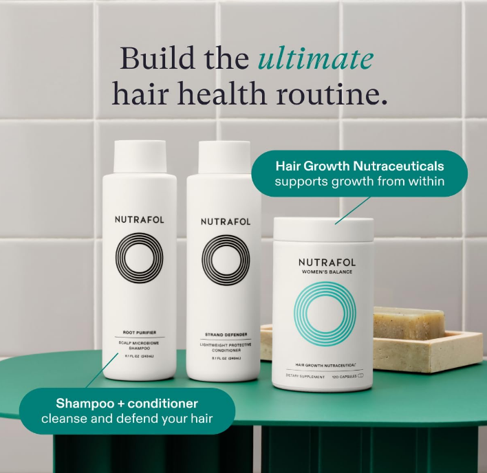 Nutrafol Women's Balance Hair Growth Supplements, Ages 45 and Up, Clinically Proven for Visibly Thicker Hair and Scalp Coverage, Dermatologist Recommended - 1 Month Supply  - catagory- health - hairgrowth - hair- supplement- product image - muzsha ltd- trendhub 