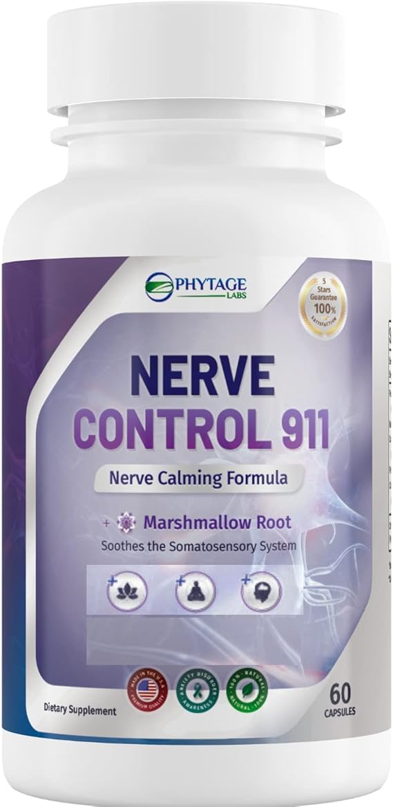 Nerve Control 911 - Natural Plant Based Nerve Health Supplement (60 Capsules)