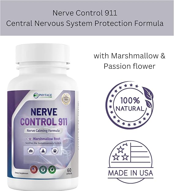 Nerve Control 911 - Natural Plant Based Nerve Health Supplement (60 Capsules)