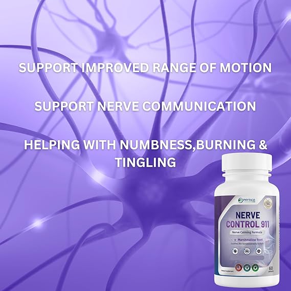 Nerve Control 911 - Natural Plant Based Nerve Health Supplement (60 Capsules)