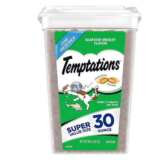 Temptations Classic Crunchy and Soft Cat Treats Seafood Medley Flavor, 1.88 Pound (Pack of 1) - - food- cat food -cat treat -product image -Muzsha Ltd - trend hub 