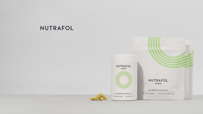 Nutrafol Women's Hair Growth Supplements, Ages 18-44, Clinically Proven for Visibly Thicker and Stronger Hair, Dermatologist Recommended - 1 Month Supply - catagory- health - hairgrowth - hair- supplement- product video- muzsha ltd- trendhub 